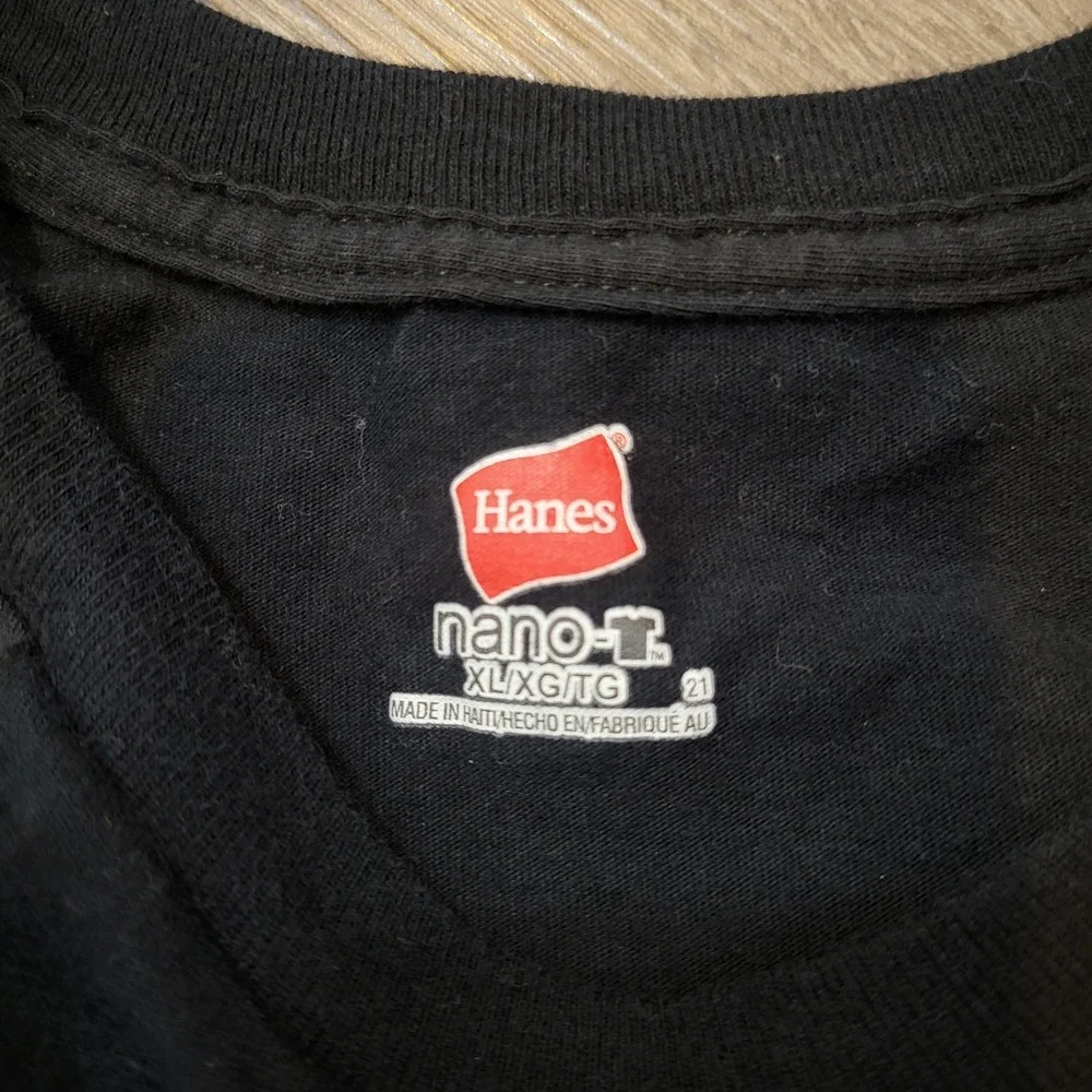 Hanes Men's Shirt Black Tender Lump lings DMP Skull, Skeleton At Back Sz XL - Picture 6 of 8